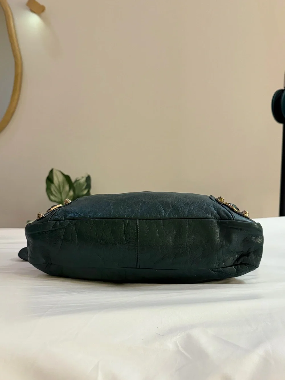 Dark green Balenciaga City bag with Strap